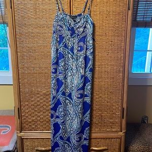 International Concepts blue paisley maxi dress size Medium NWT